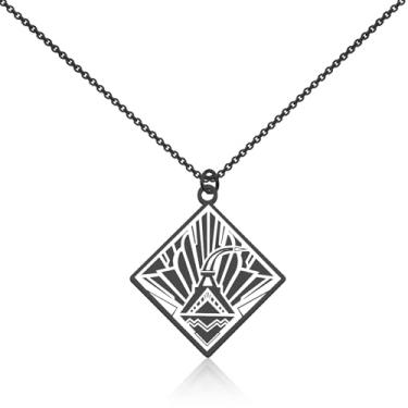 Imagem de WUSUANED Colar de cosplay de jogos, joias de runas, presente para fãs de RPG, presente para fãs de jogos, Large, Aço inoxidável, Sem Pedra Preciosa