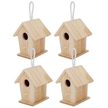 Imagem de Ymiko Casas de Pássaros para Fora, 4 PCs Birdhouse Kit Kit Hummingbird House Com Seu Design Inovador para Elevar Sua Estética de Jardim