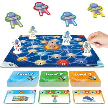 Imagem de Broytain Letter Phonics Board Game for Kids,Educational Learning Word Board Games for Boys and Girls,Reading and Spelling Word Games Ages 4 5 6,Classroom Travel Indoor Outdoor Family Games