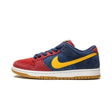 Imagem de Nike Tênis masculino SB Dunk Low, granada/azul marinho/dourado, 38