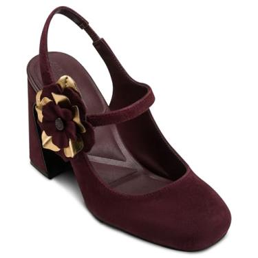 Imagem de Karl Lagerfeld Sandália feminina de salto alto Pierra Slingback, Vinho, 39