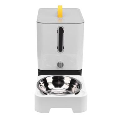 Imagem de Haofy Alimentador de Gato Automático Distribuidor de Alimentos para Animais de Estimação Alimentador de Cães de Grande Capacidade Com Tecnologia de Vedação para Viagens Ao Ar Livre Em (GRAY)