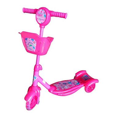 Imagem de Patinete Infantil 3 Rodas com Cesta Rosa, Importway, Tamanho único