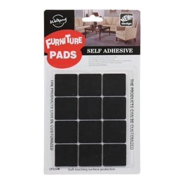 Imagem de Proteção Superior: Kit De Guarnições Em Feltro Preto Para Móveis - 12 Unidades Quadradas