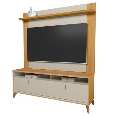 Imagem de Rack Para Sala Com Painel Para TV 70 Pol 160cm Naomi L05 Tauari Off White Fosco - Lyam Decor