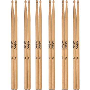 Imagem de Pares de Baquetas Ponta de Madeira Maple Voik 7A, 6