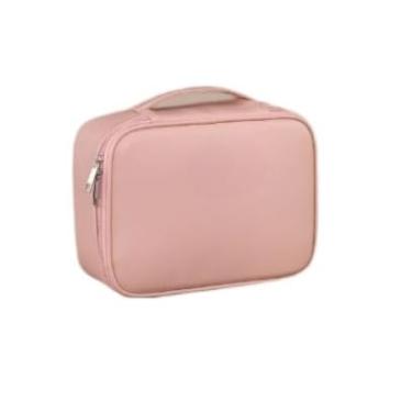 Imagem de Necessaire Feminina com Zíper Ideal para Viagem Alta Capacidade Elegância Impermeável Premium. (ROSA)