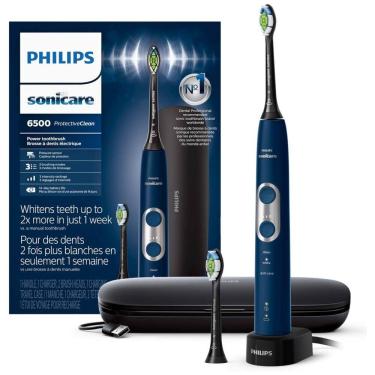 Imagem de Escova de Dentes Elétrica, Recarregável com caixa de viagem de carregamento, PHILIPS SONICARE HX6462, Azul Marinho
