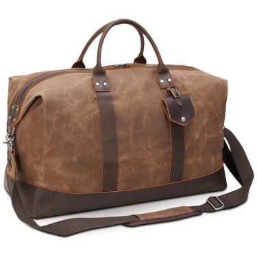 Imagem de Bolsa de Viagem Masculina Clássica de Couro, POLARE , Marrom