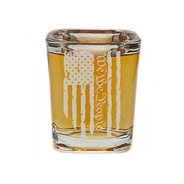 Imagem de Rogue River Tactical Square US Constitution We The People USA Flag Tattered Shot Glass Gift For Military Veteran or Patriotic American