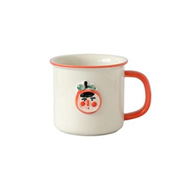Imagem de Caneca de frutas em relevo copo de água infantil pintado à mão copo de café da manhã copo de café de escritório caneca de café (cor: laranja)