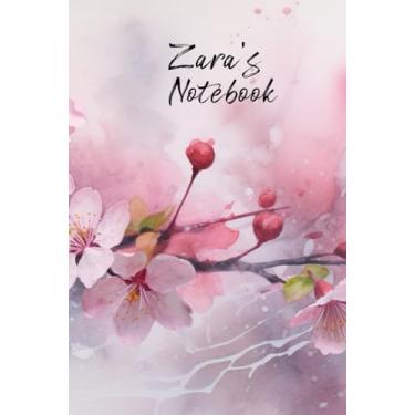 Imagem de Zara’s Notebook: Personalized Diary Journal for Zara, Cute Apple Blossom Diary, 6"x 9" 160 Lined Pages