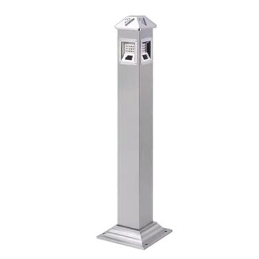 Imagem de Cinzeiro de pé cinzeiro de exterior com fechadura cinzeiro de aço inoxidável para casa, escritório, parques, estações (cor: Prata)