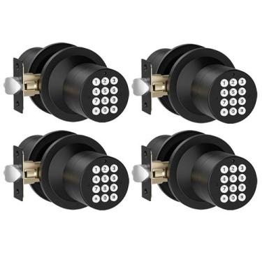 Imagem de Maçaneta de porta com teclado HIDALIFE Keyless Entry, preto fosco