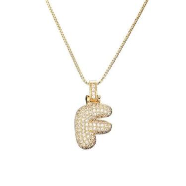 Imagem de 1 colar feminino banhado a prata com letras de diamante A a Z para mulheres, joia fina, presente para mamãe, 40+5cm, Cobre, Sem Pedra Preciosa