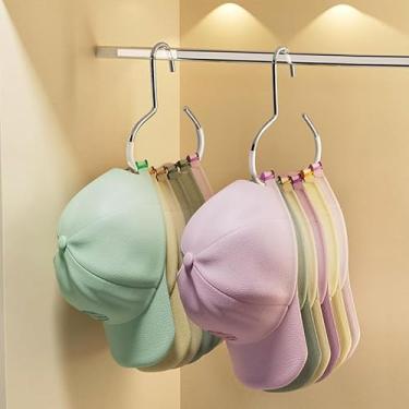 Imagem de Cabides de cinto e cachecol para armário – 2 peças de anéis de aço antiderrapantes que economizam espaço, organizador para chapéu, gravatas, xales, cachecóis, véus, exibição de pashminas (branco)