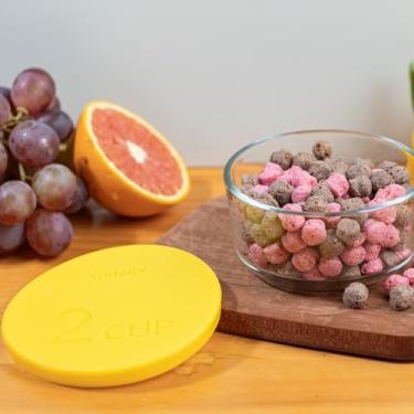 Imagem de 1 peça de tampa de tigela de silicone amarelo para pirex e âncora 7200-PC 2 xícaras, tampa de 12 cm de diâmetro (amarelo)