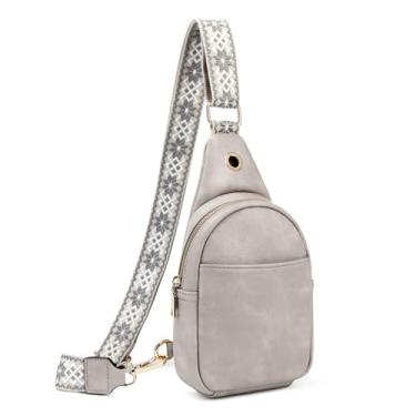 Imagem de Bolsa feminina de couro vegano com orifício para cabo, cinza, Cinza, Minimalista, grande capacidade