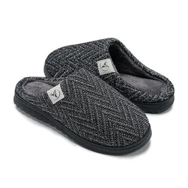 Imagem de Chinelos masculinos de espuma viscoelástica com forro de malha antiderrapante para uso interno e externo, Renblack, 11.5-12.5 Women/9-10 Men