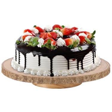 Imagem de Zuxmvot Suporte de bolo de madeira, vintage, giratório, giratório de 360°, suporte de sobremesa de madeira redondo removível, economiza espaço para festas/chás de bebê/recepção/evento