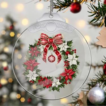 Imagem de Enfeites de Natal, guirlanda de cristal, enfeites de árvore de Natal feitos à mão, decoração de carro e casa - presentes de Natal, decoração de artesanato em acrílico, ideias de troca de presentes