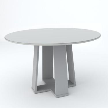 Imagem de Mesa Redonda Isabela 135 X 135cm Vidro Off White