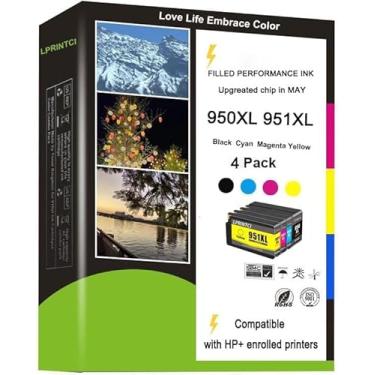 Imagem de LPRINTCI Cartucho de tinta combo de alto rendimento 950XL 951XL para OfficeJet Pro 8600 8610 8615 8620 8625 8630 8640 8660 8100 8110 impressoras 1 pacote (preto)
