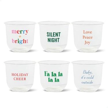 Imagem de TOSSWARE NATURAL Arc - Copos à base de plantas 340 g Holiday Sip and Sing - Alternativa de plástico para festas, despedidas de solteira, casamentos - Copos frios com tema reciclável - Conjunto de 24