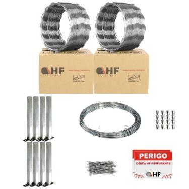 Imagem de Cerca concertina simples galvanizada 30cm 20 metros com kit - HF CENTR