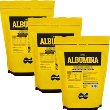 Imagem de Kit 3X Albumina Refil - 1000g Natural - Naturovos-Masculino