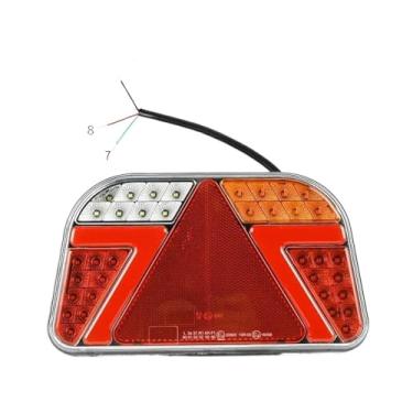 Imagem de Conjunto de luzes traseiras Yuanjoy 12/24V para caravanas, esquerda/direita, com luzes de freio, ré e piscas, compatível com tratores, caminhões e ônibus.(EA076 Right)