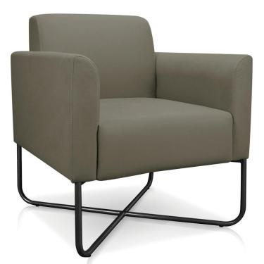 Imagem de Poltrona Base Industrial X Preta Maressa S12 Marrom Rato