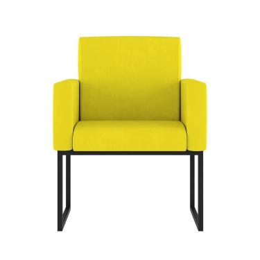 Imagem de Poltrona Moderna Com Base De Ferro Balaqui Decor Amarelo