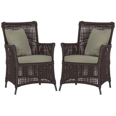 Imagem de Poltronas Igapó Alumínio Pintura Preta Corda Náutica E8 Marrom