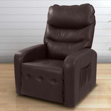Imagem de Poltrona Reclinável Para Descanso Julia Sintetico Marrom
