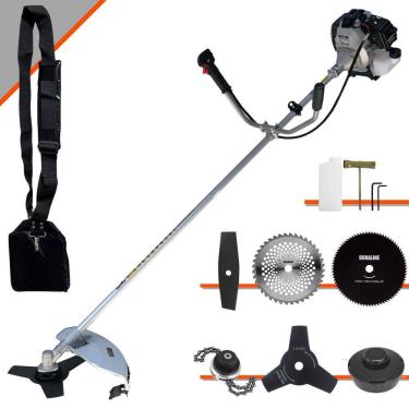 Imagem de Roçadeira Com Sistema Antivibração Toyama TBC43H 43cc 1,7HP Com Carretel e Faca 3 Pontas + Faca 2 Pontas + Faca 40 Dentes + Faca 80 Dentes + Trimmer