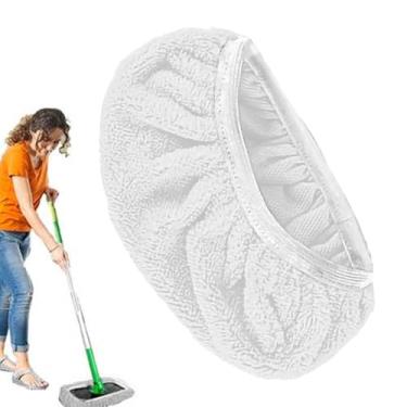 Imagem de Substituição de almofada de esfregão - substituição de cabeça de esfregão de panos de varredura, capa de pano reutilizável de microfibra para casa, apartamento, hotel, dormitório, limpeza de piso