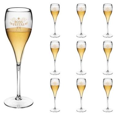 Imagem de Taça Espumante 120ml Boas Festas Brut Acrílico Premium 10pçs - NEOPLAS
