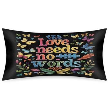 Imagem de Fronha King Size de cetim de seda para cabelo e pele, capa de almofada macia com palavras refrescantes de autismo, com fecho de envelope para dormir, mulheres, homens, crianças, 50,8 x 101,6 cm, 1