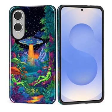 Imagem de Kapadiy Capa para Samsung Galaxy S25 Edge, design de plantas de nave espacial alienígena de silicone de proteção dupla híbrida + capa protetora de policarbonato rígido à prova de choque fina