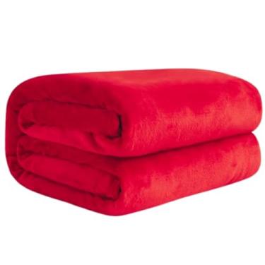 Imagem de Manta Casal de Microfibra Fofinha Cores Lisas 1,80m x 2,00m Decoração Frio Inverno Quentinha (1, Vermelho)