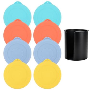 Imagem de Tampa de silicone de 60 mm para potes Weck + organizador de tampa, pacote com 8 capas de grau alimentício LUVCOSY e 1 conjunto de guardador, reutilizável, pode ser lavado na lava-louças, serve nos