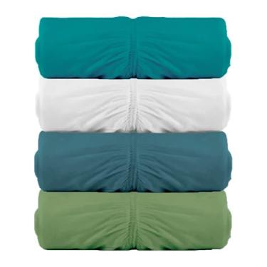 Imagem de Kit 4 Lençóis Malha Solteiro com Elastico Vivaldi - Fio 30/1 Penteado - 100% Algodao (Kit 6)