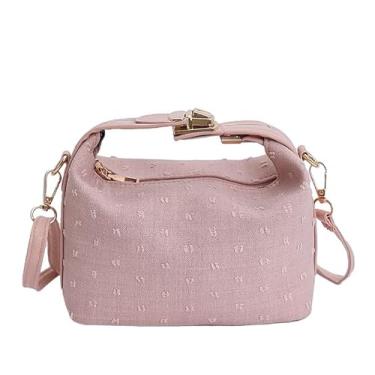Imagem de Bolsa transversal bordada estilo coreano com alça de corrente, bolsa vintage para noite, rosa, Medium, Mochila casual