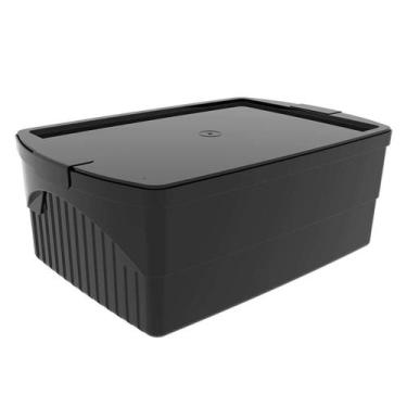 Imagem de Caixa Organizadora 21L Preta Code Crippa Com Tampa E Travas Laterais E