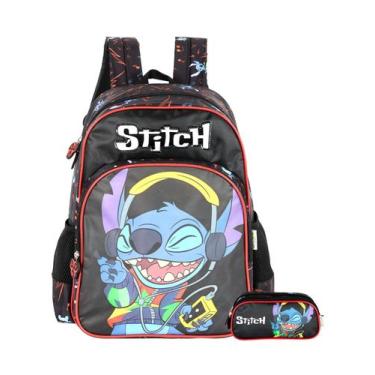 Imagem de Kit Lilo Stitch Mochila De Costas + Estojo Triplo Menino - Luxcel, pre