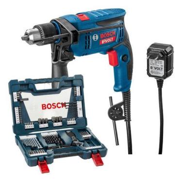 Imagem de Kit Furadeira Impacto Parafusadeira Bosch Gsb13re 750w Bivolt Com 83 P