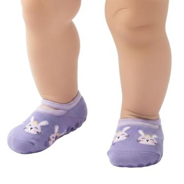 Imagem de SELENE BEBÊ Meia Sapatilha com Viés e Sola com Antiderrapante Meninas, Lilás, 21-24
