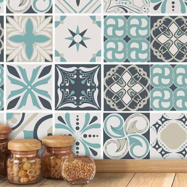 Imagem de Papel De Parede Azulejo Ladrilho Grego Cozinha Quarto e Sala - Lopes D