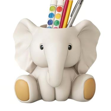 Imagem de Porta-lápis | Decoração de sala de armazenamento de resina | Organizador de canetas de mesa engraçado - para marcadores de pincéis de maquiagem, crianças, estudantes, professores, casa, quarto